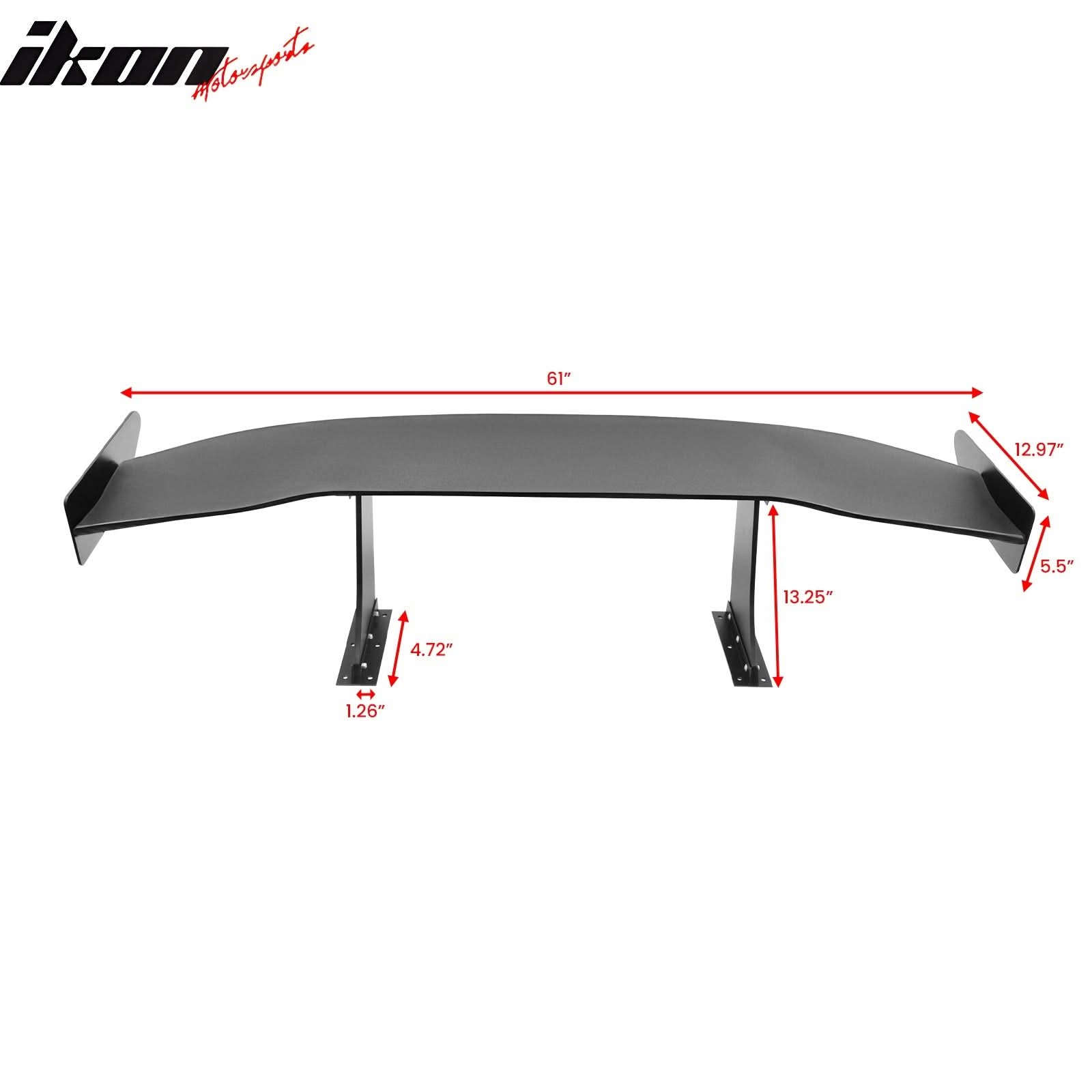 Universal 61'' GT Trunk Spoiler V1 Brackets V4C Legs + V4A Plates ABS