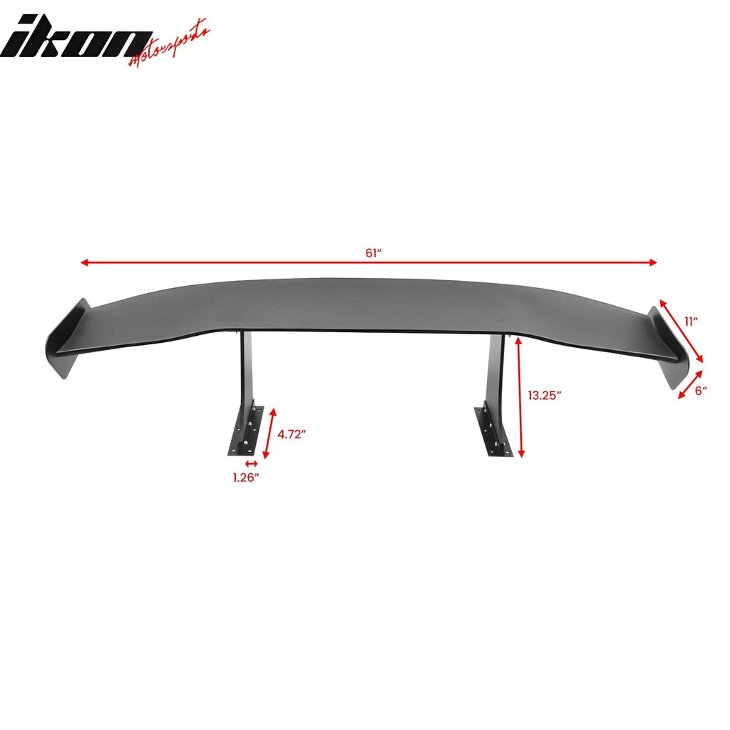 Universal 61'' GT Trunk Spoiler V1 Brackets V4C Legs + Side Plates ABS