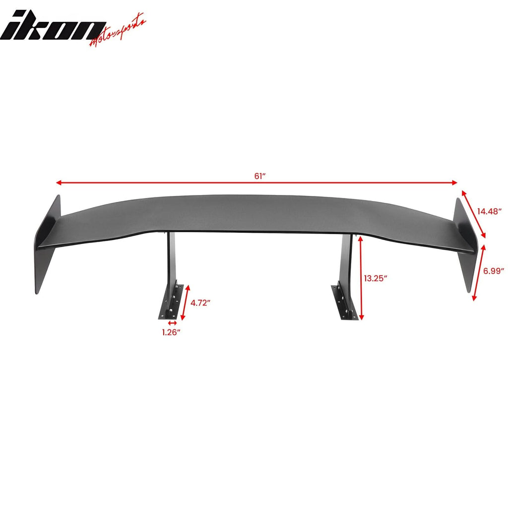 Universal 61'' GT Trunk Spoiler V1 Brackets V4C Legs + V4D Plates ABS