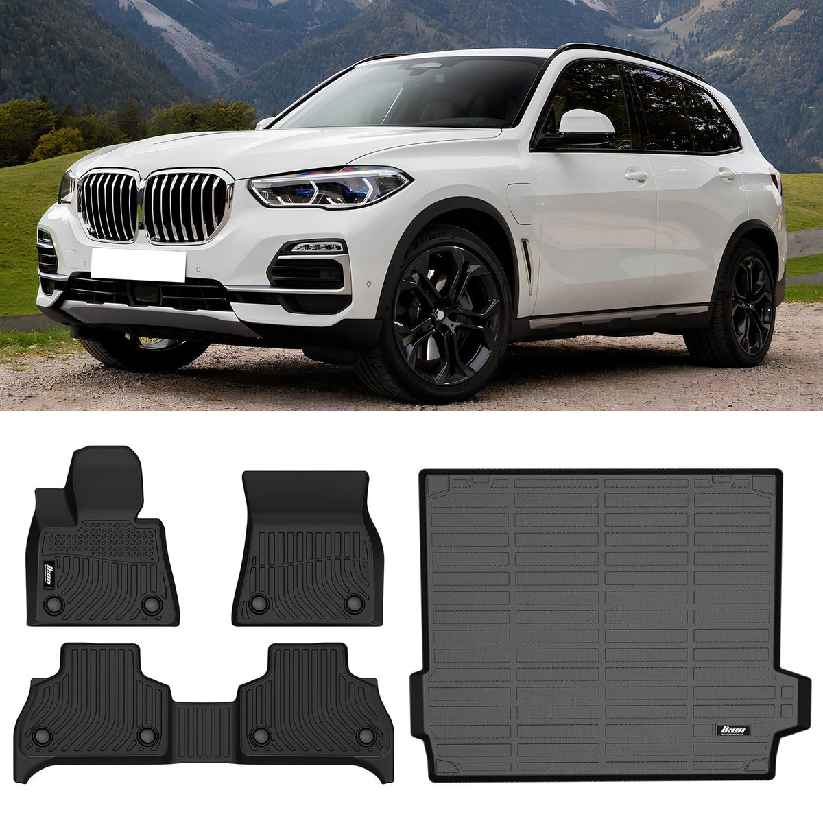 2019-2024 BMW X5 G05 5 Passengers TPE 3D Floor Mats + Trunk Mat Liner