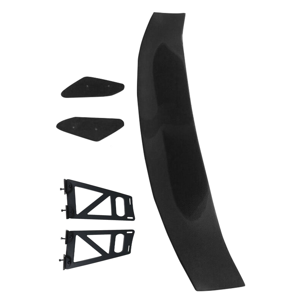 56"Inch GT Style Trunk Spoiler V1 Side Plates V6 Legs 3D Carbon Fiber