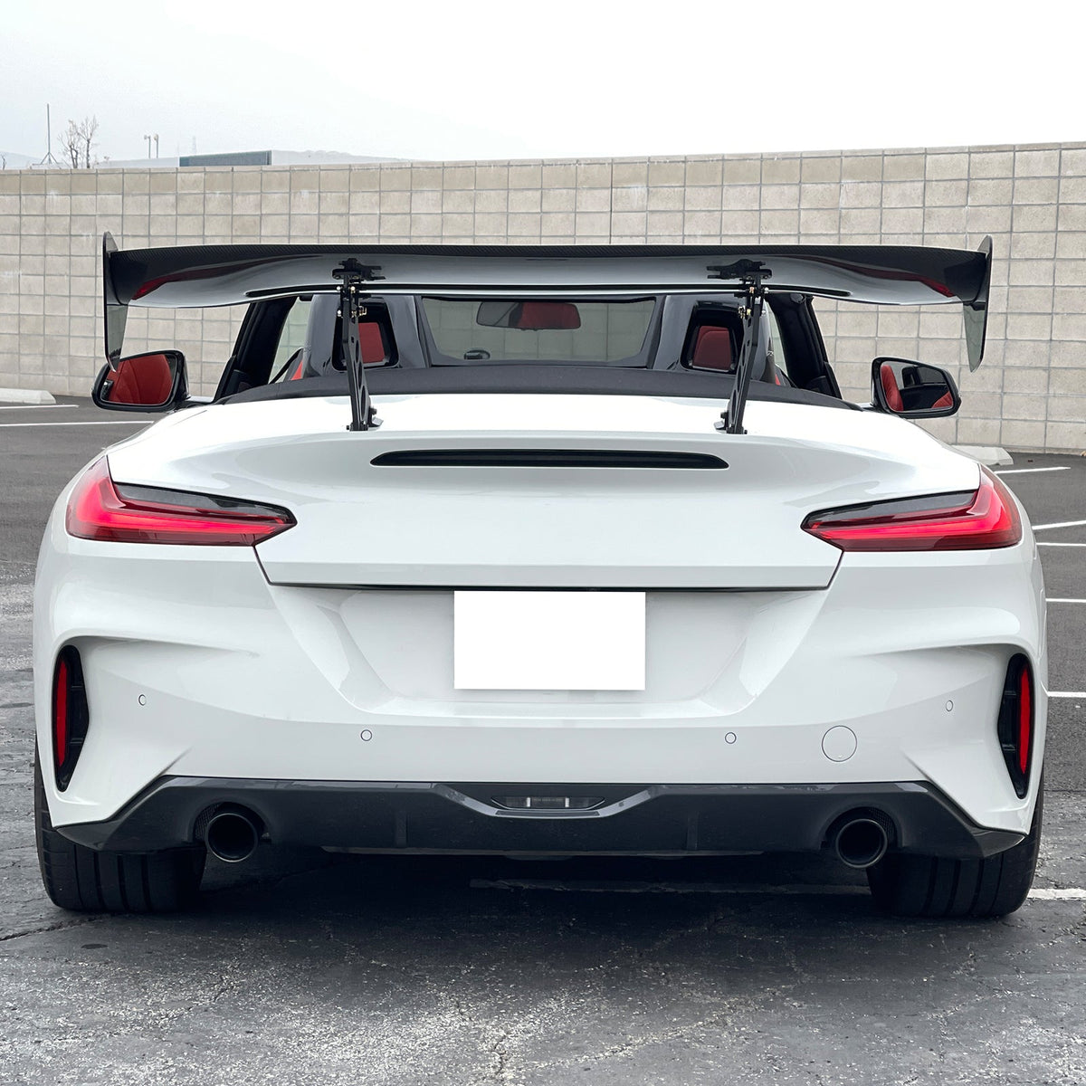 56"Inch GT Style Trunk Spoiler V3 Side Plates V5 Legs 3D Carbon Fiber