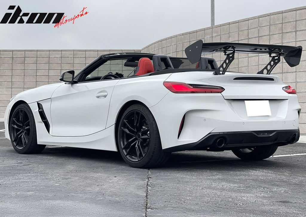 56"Inch GT Style Trunk Spoiler V3 Side Plates V5 Legs 3D Carbon Fiber