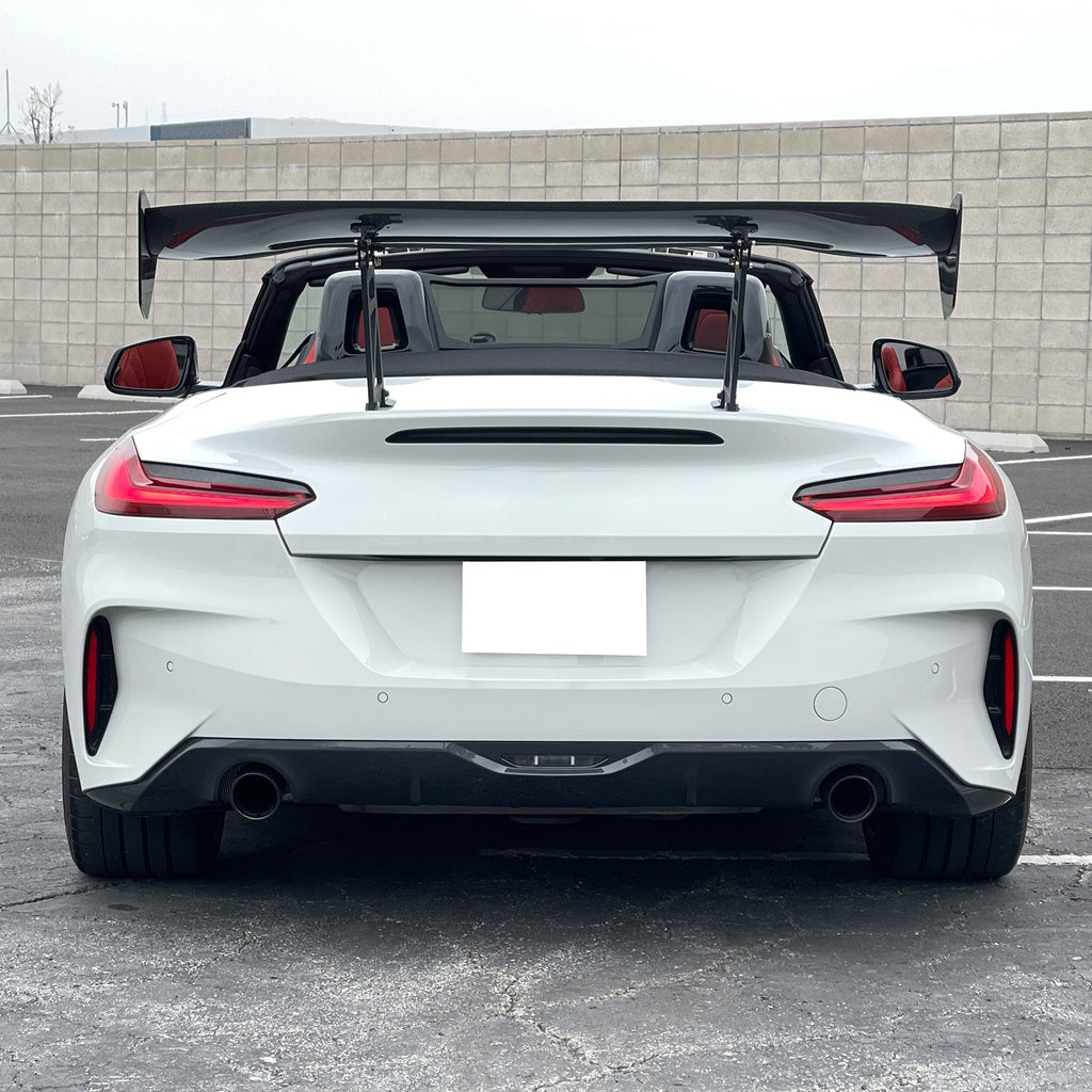 56"Inch GT Style Trunk Spoiler V3 Side Plates V6 Legs 3D Carbon Fiber