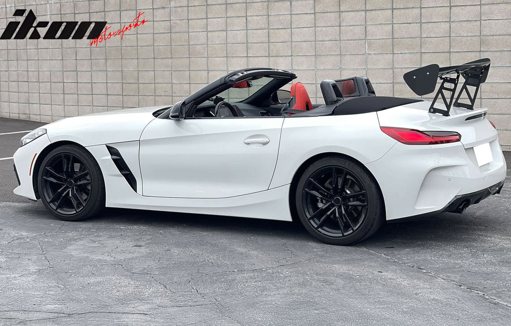 56"Inch GT Style Trunk Spoiler V3 Side Plates V6 Legs 3D Carbon Fiber
