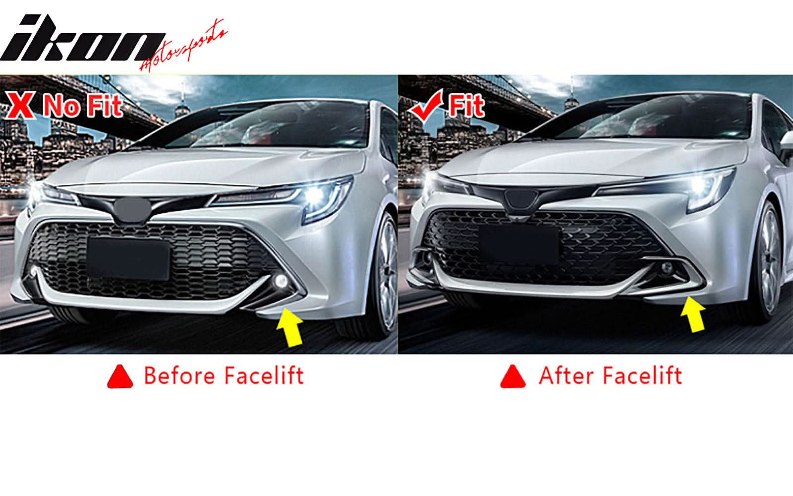 2022-2025 Toyota Corolla Auris 5-Door Matte Black 3PC Front Bumper Lip