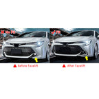 2022-2023 Toyota Corolla Gloss Black 3PC Front Bumper Lip+Side Canards