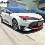 2022-2023 Toyota Corolla Gloss Black 3PC Front Bumper Lip+Side Canards