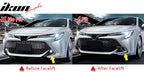 2022-2023 Toyota Corolla Gloss Black 3PC Front Bumper Lip+Side Canards