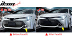 2022-2023 Toyota Corolla Matte Black 3PC Front Bumper Lip+Side Canards