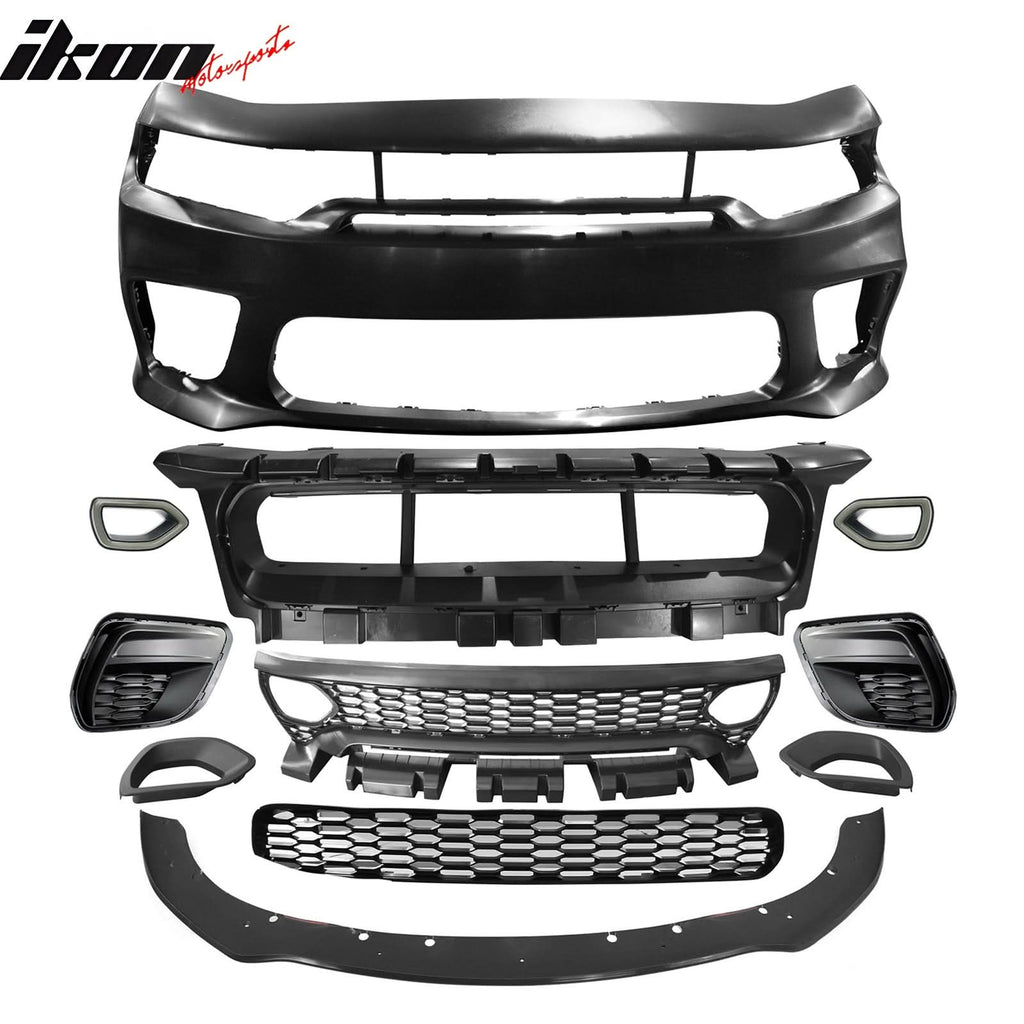 2015-2023 Dodge Charger Widebody SRT Bumper Cover Matte Black Lip PP
