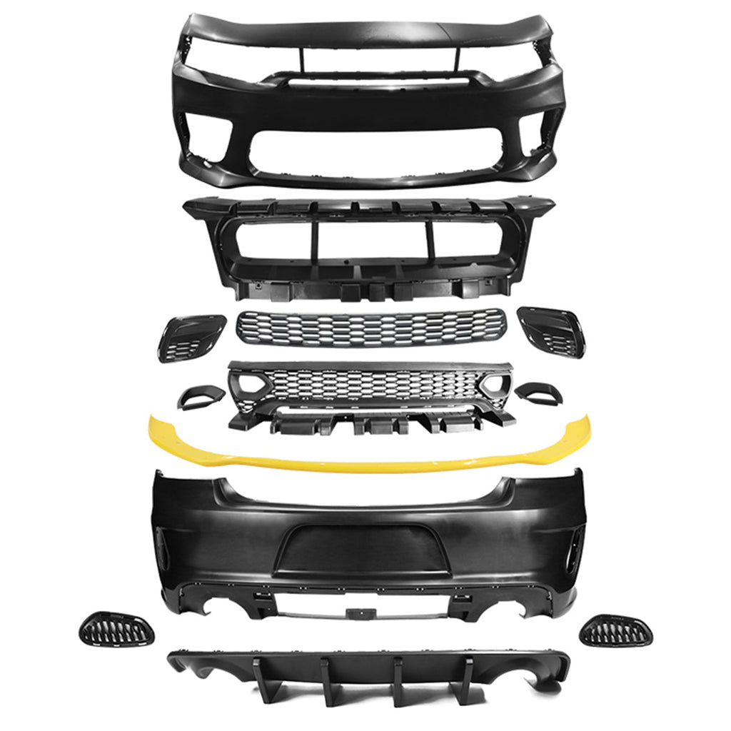 2015-2023 Dodge Charger Rear &  Front Bumper Yellow Lip Diffuser