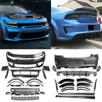 2015-2023 Dodge Charger Widebody Rear Bumper Covers W/ SRT Grilles ABS