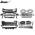 2015-2023 Dodge Charger IKON Gloss Black Front Rear Bumper Covers PP