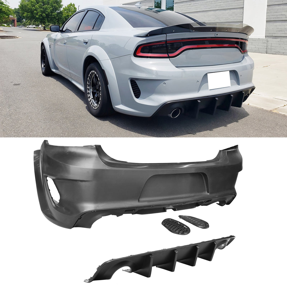 2020-2023 Dodge Charger Widebody Bumper Cover Rear Lip Diffuser PP