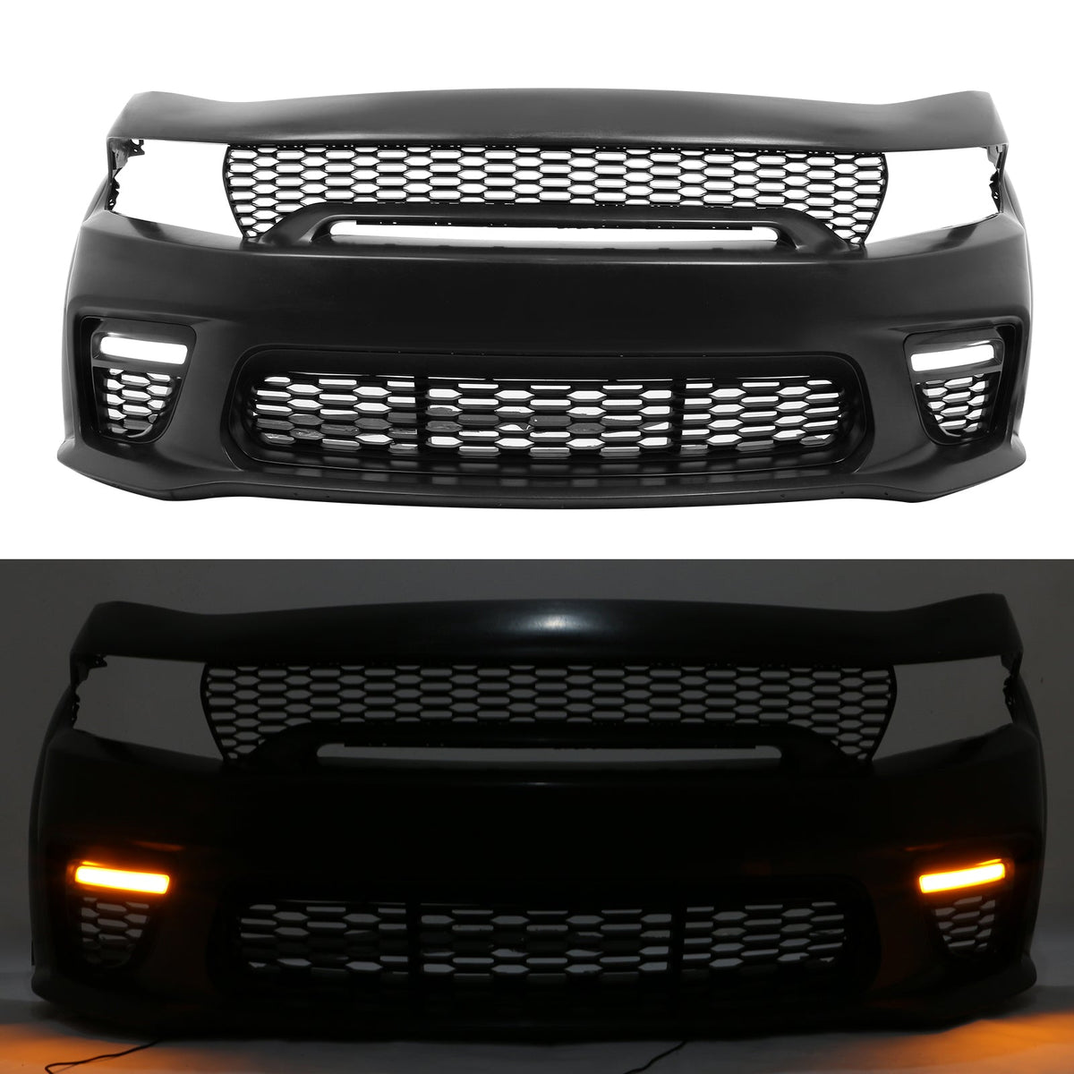 2015-2023 Dodge Charger Widebody Gloss Whole Bumper Diffuser PP W/ LED