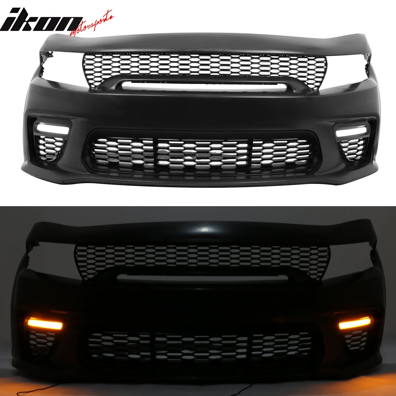 2015-2023 Dodge Charger Widebody Gloss Whole Bumper Diffuser PP W/ LED