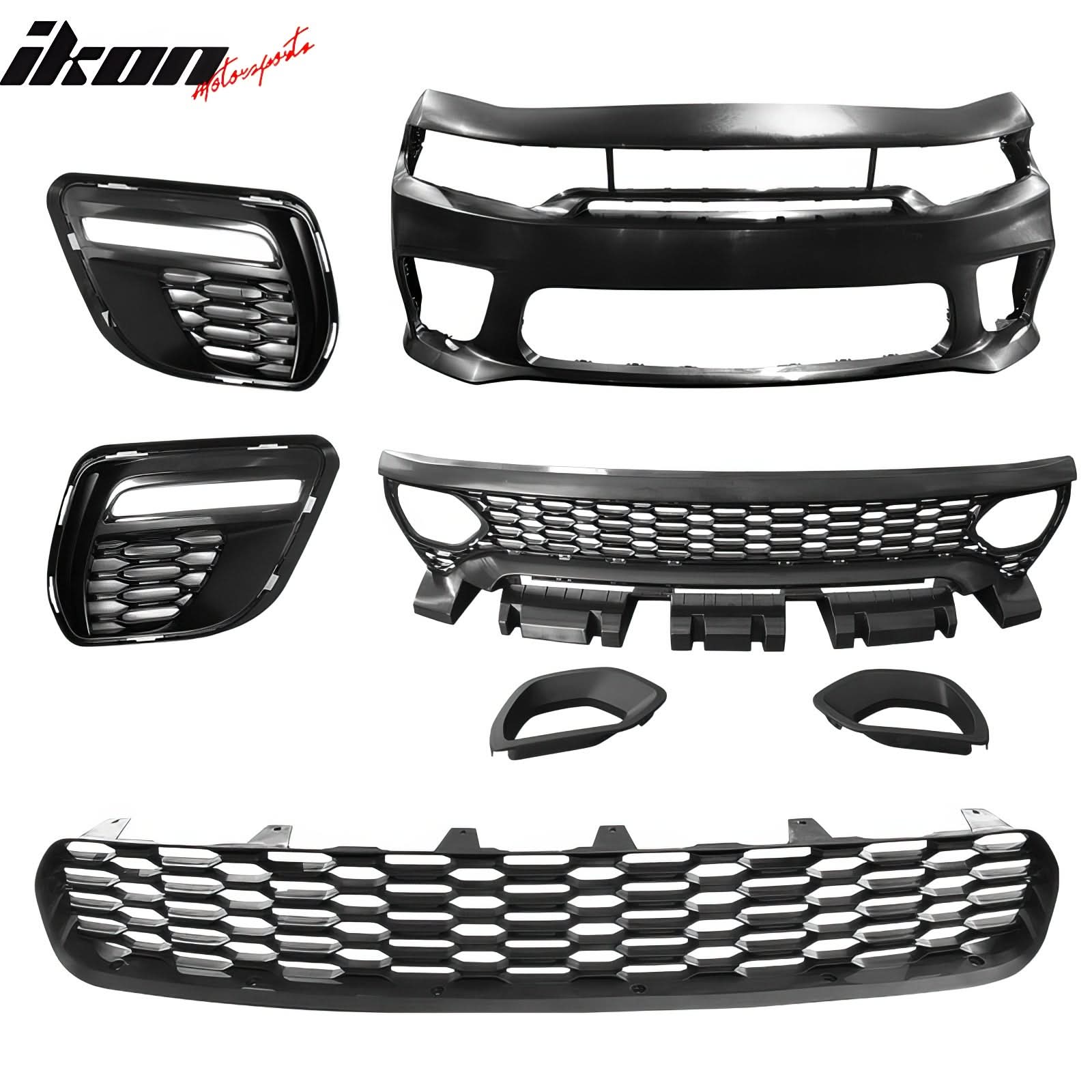 2015-2023 Dodge Charger Widebody SRT Black LED Front Bumper Kits PP