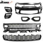 2015-2023 Dodge Charger Widebody SRT Black Front Bumper W/LED Light PP