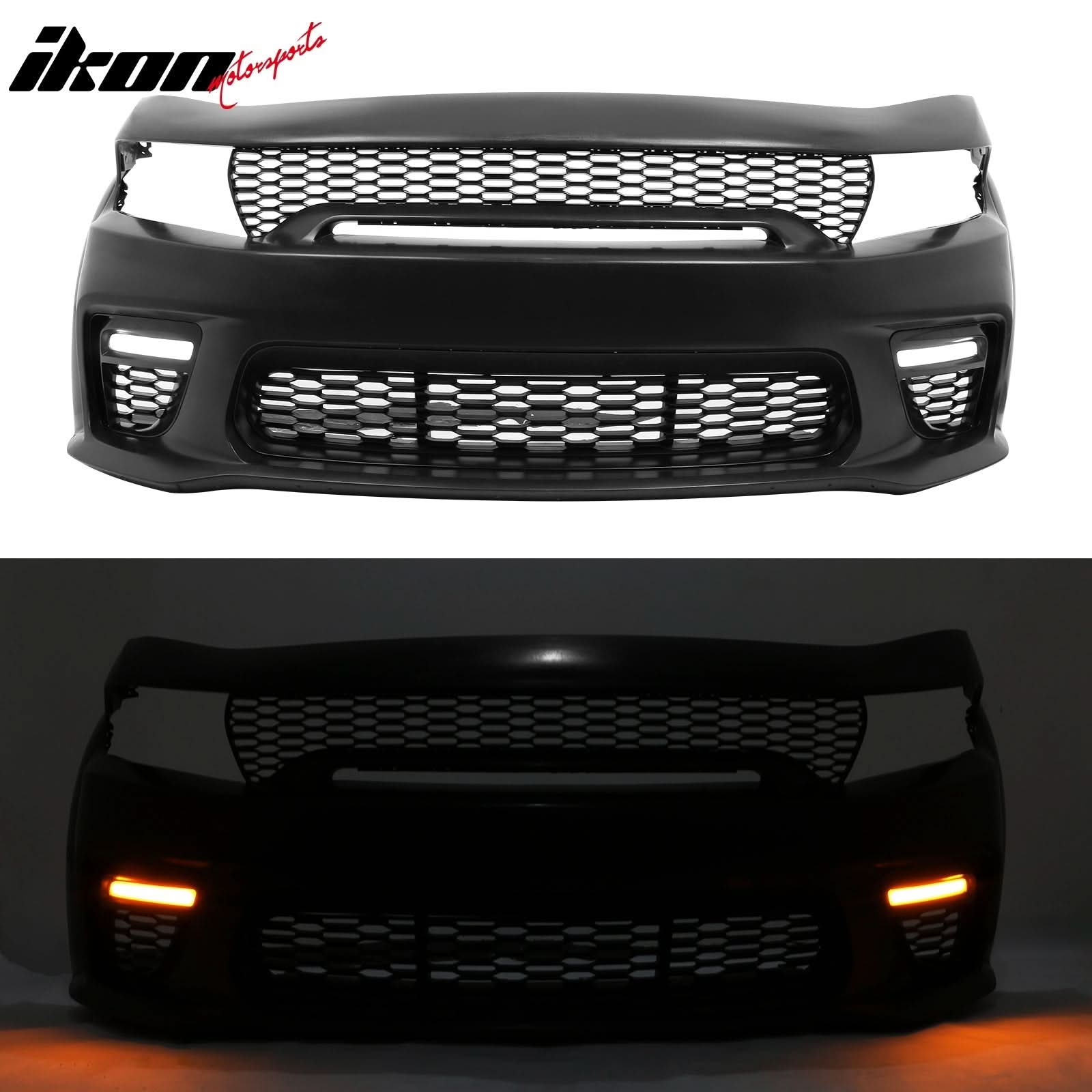 2015-2023 Dodge Charger Widebody Front Bumper Cover Pink Lip LED PP