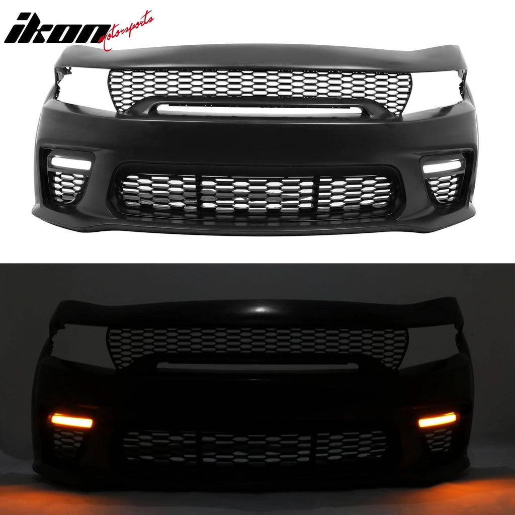 2015-2023 Dodge Charger  Front Bumper Cover Grill LED Widebody Black P