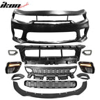 2015-2023 Dodge Charger Widebody LED Bumper Cover Matte Black Lip PP