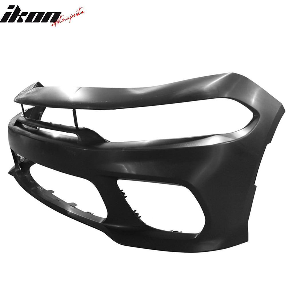 2015-2023 Dodge Charger Widebody LED Bumper Cover Matte Black Lip PP
