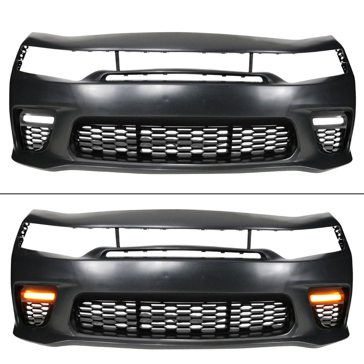 2015-2023 Dodge Charger Widebody SRT LED Front Bumper Matte Black Lip