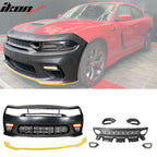 2015-2023 Dodge Charger Widebody SRT Front Bumper Yellow Lip PP LED