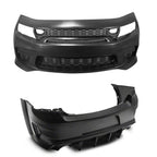 2015-2023 Charger IKON Matte Black Front Rear Bumper Covers LED PP