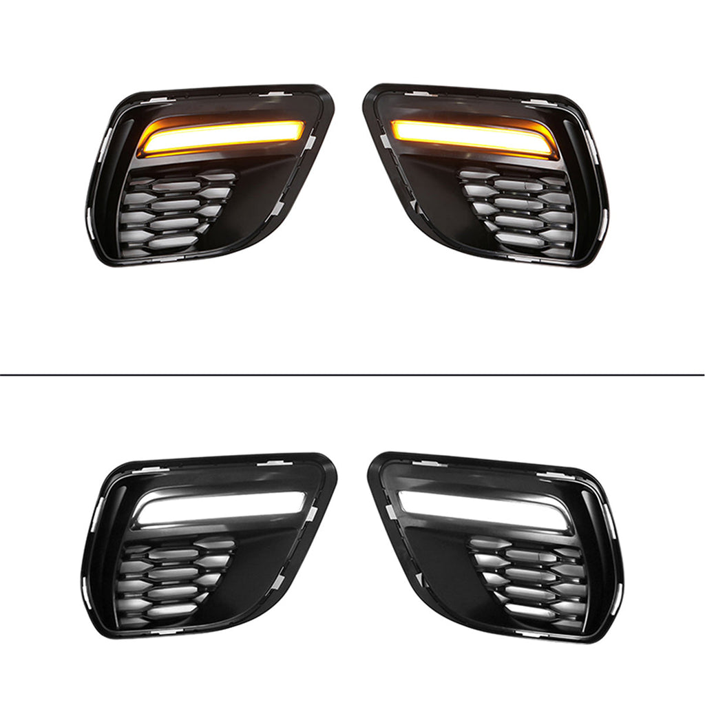 2015-2023 Charger IKON Matte Black Front Rear Bumper Covers LED PP