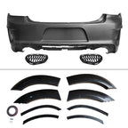 2015-2023 Charger IKON Matte Black Front Rear Bumper Covers LED PP