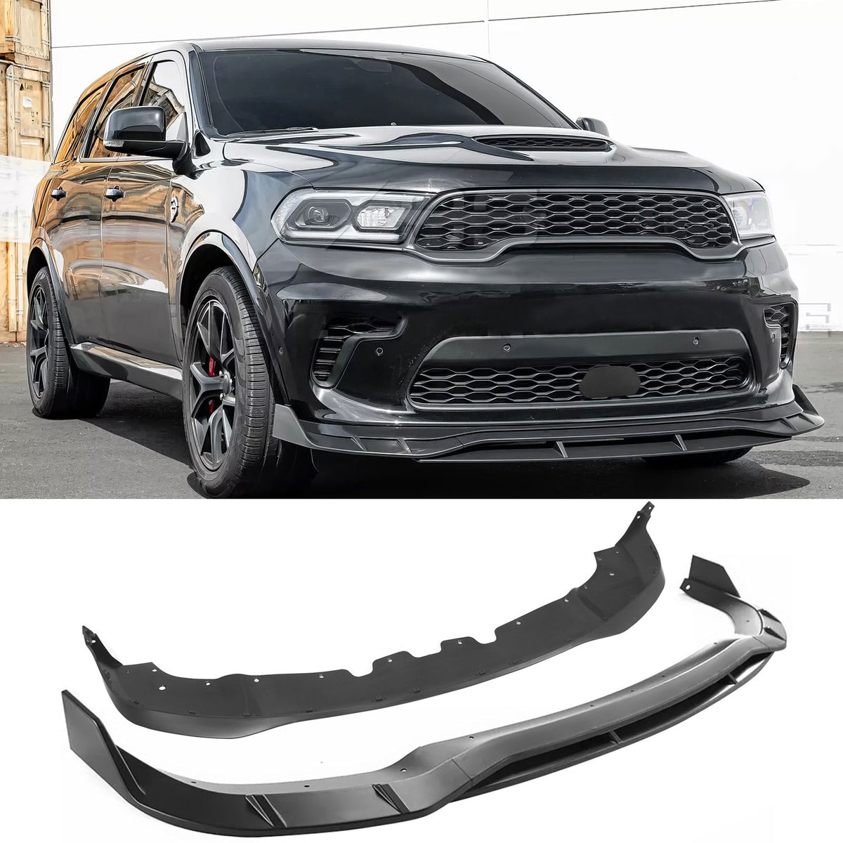 2021-2024 Dodge Durango SRT Hellcat Front Bumper Lip Matte Black 5PC