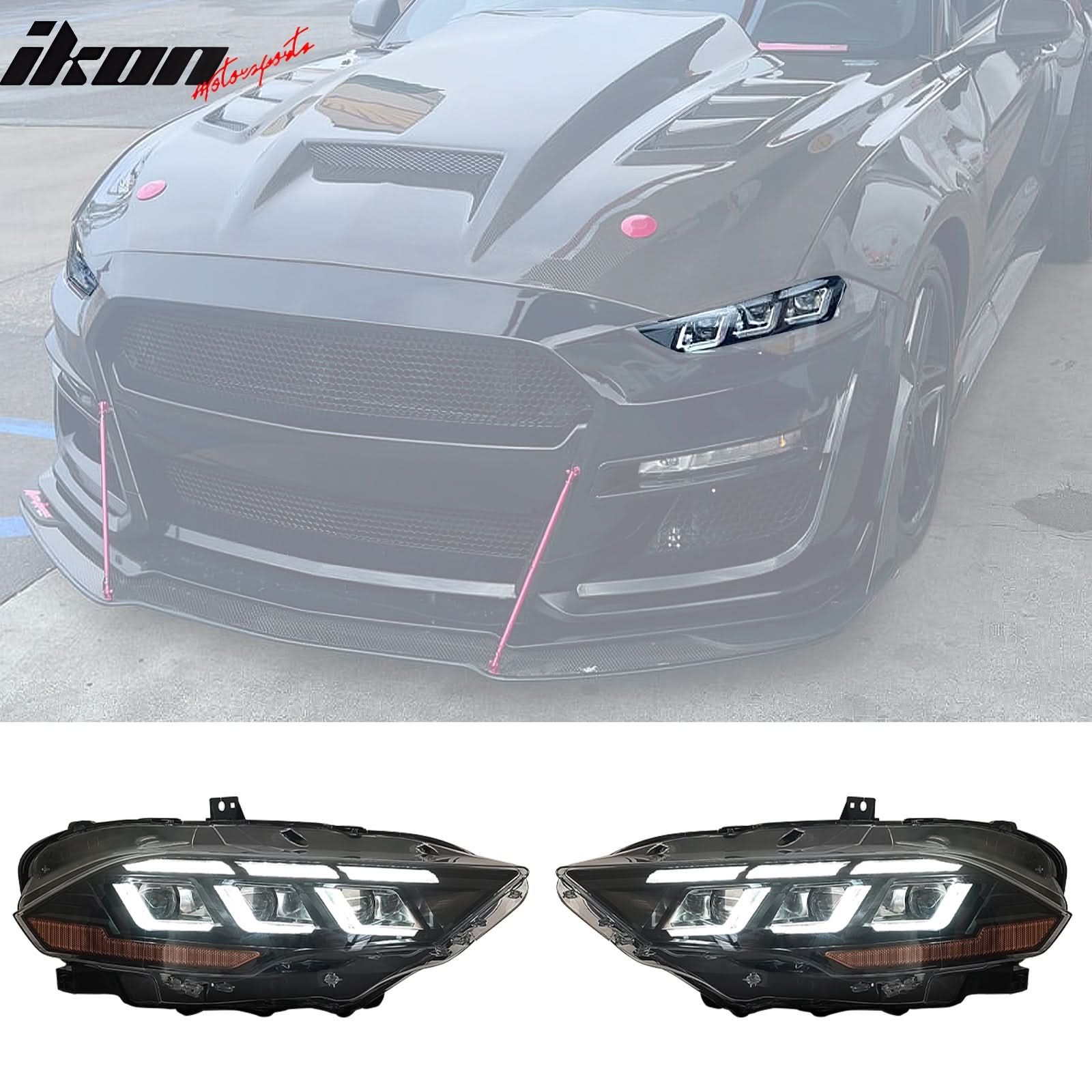 2018-2023 Ford Mustang Dark Horse Bumper Cover Switchback Headlight PP