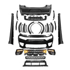 2015-2023 Charger IKON Matte Black Front Rear Bumper Covers LED Grille