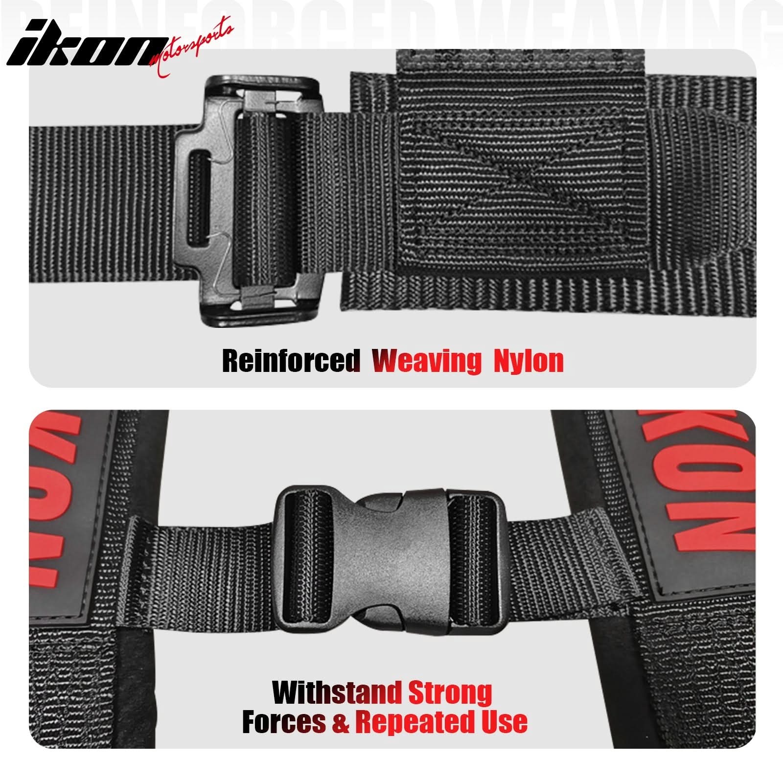 Universal Racing Seat Belt Harness 3" 4 Point Strap Buckle Nylon Black