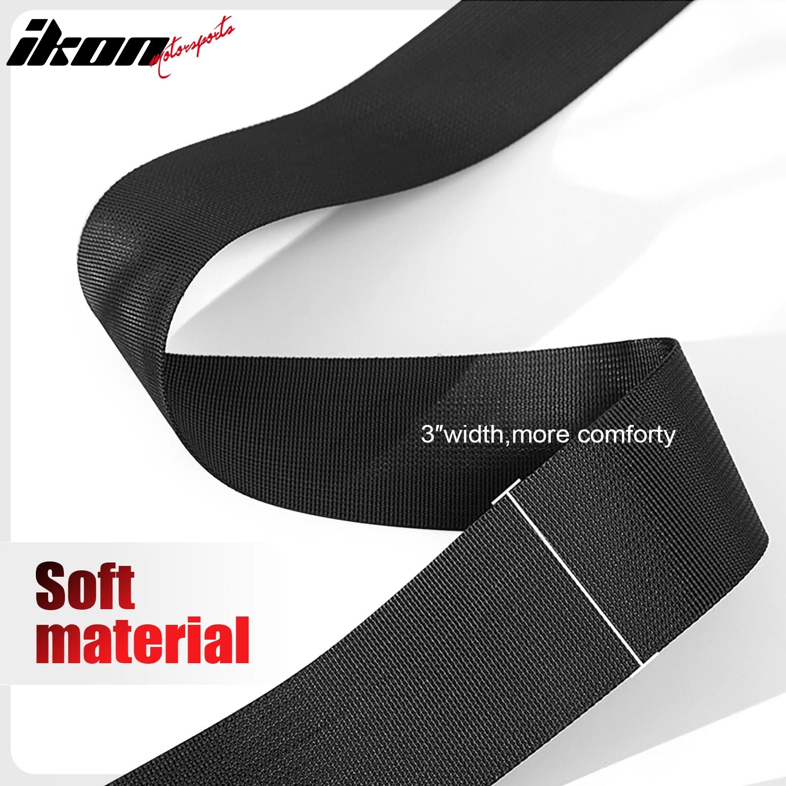 Universal Racing Seat Belt Harness 3" 4 Point Strap Buckle Nylon Black