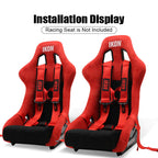 Universal Racing Seat Belt Harness 3" 4 Point Strap Buckle Nylon Red