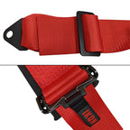 Universal Racing Seat Belt Harness 3" 4 Point Strap Buckle Nylon Red