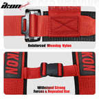 Universal 3" Wide 4 Point Buckle Racing Seat Belt Harness Nylon Red