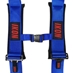 Universal Racing Seat Belt Harness 3" 4 Point Strap Buckle Nylon Blue