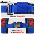 Universal 3" Wide 4 Point Buckle Racing Seat Belt Harness Nylon Blue