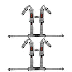 Universal Racing Seat Belt Harness 3" 4 Point Strap Buckle Nylon Grey