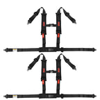 Universal 4 Point Racing Seat Belt Harness 2" Strap Buckle Black