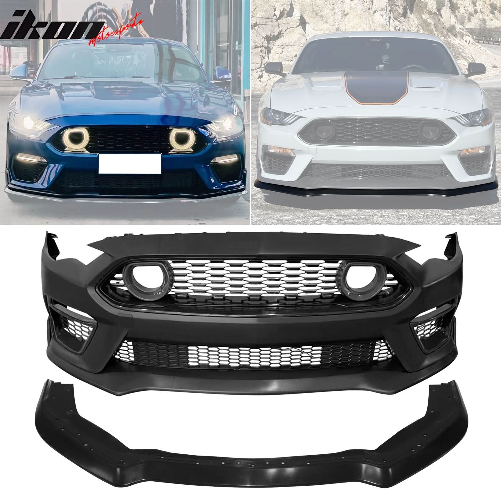 2018-2023 Ford Mustang 21+ Mach 1 Front Bumper Cover LED Grille W/ Lip