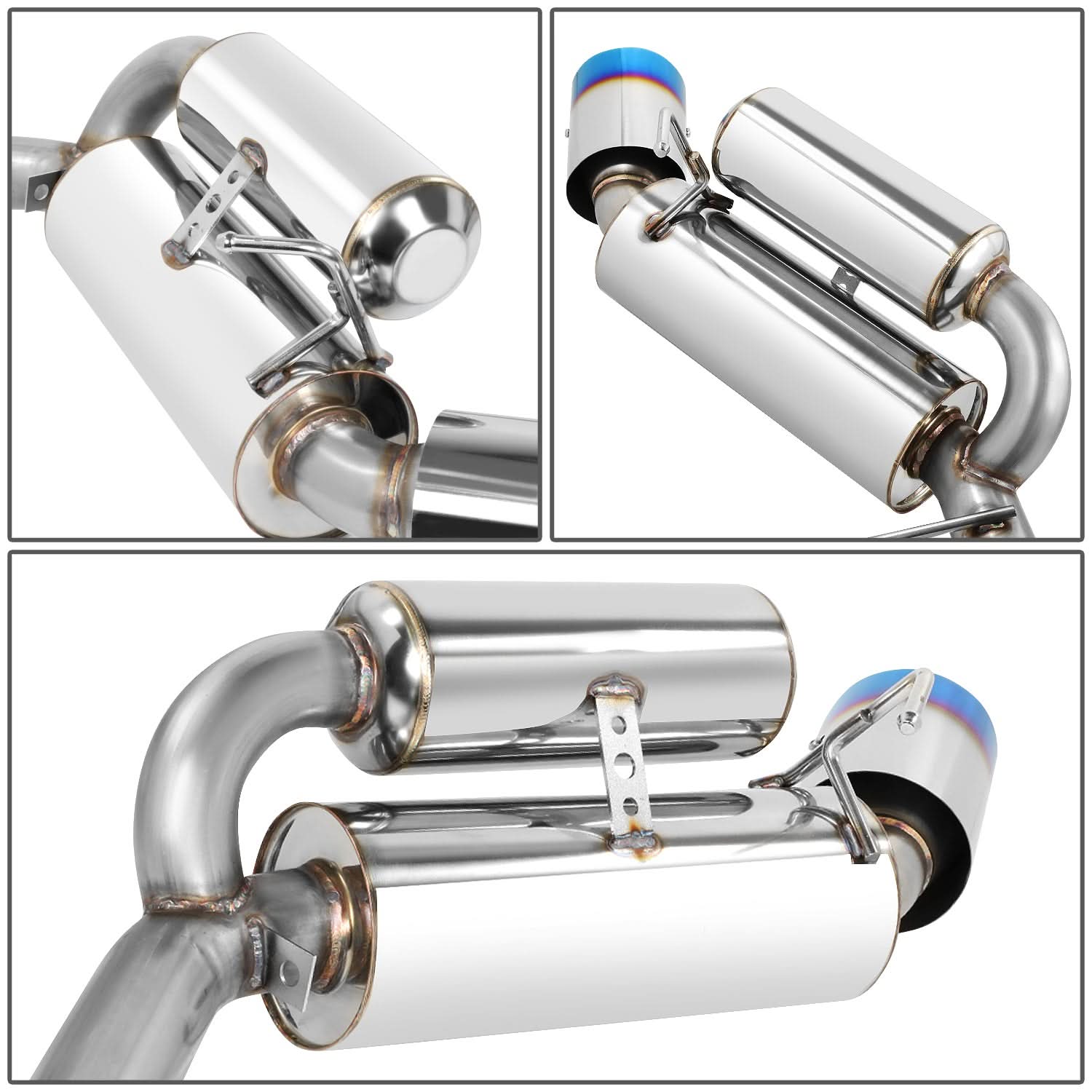 2003-2009 Nissan 350Z / G35 Axleback Exhaust Dual Burnt Tip Stainless Steel