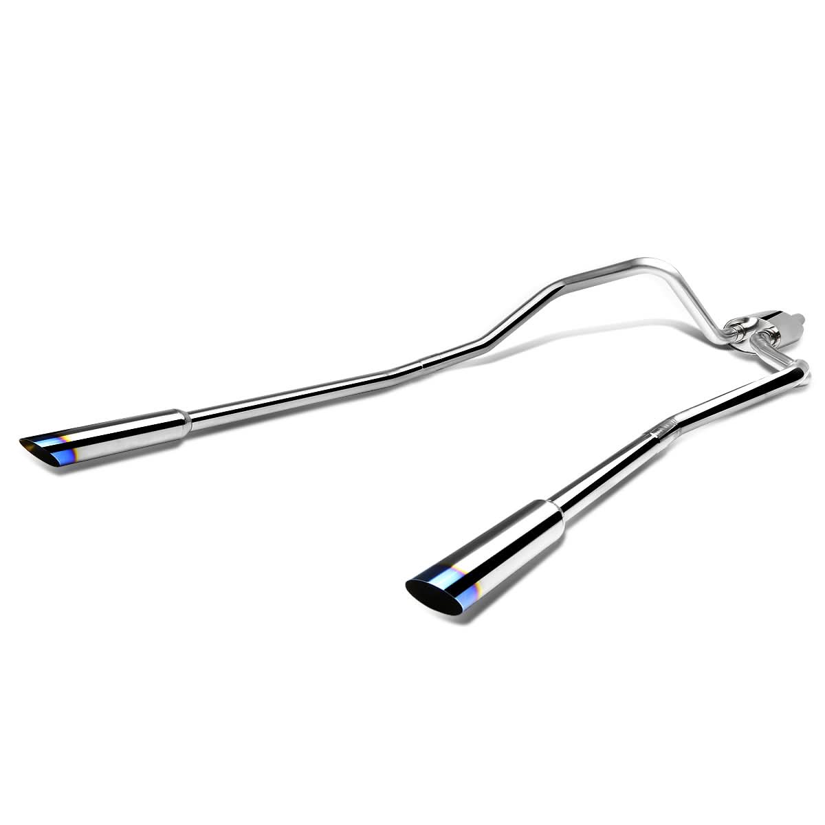 04-10 Ford F-150 Type-2 Style Dual Burnt Tip Catback Exhaust Stainless Steel