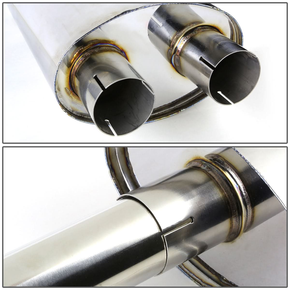 04-10 Ford F-150 Type-2 Style Dual Burnt Tip Catback Exhaust Stainless Steel