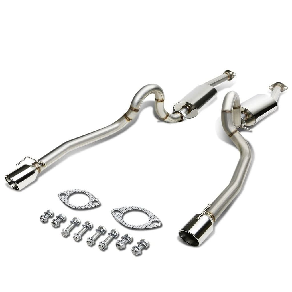 1996-2004 Ford Mustang V8 Dual Rolled Tip Catback Exhaust - Stainless Steel