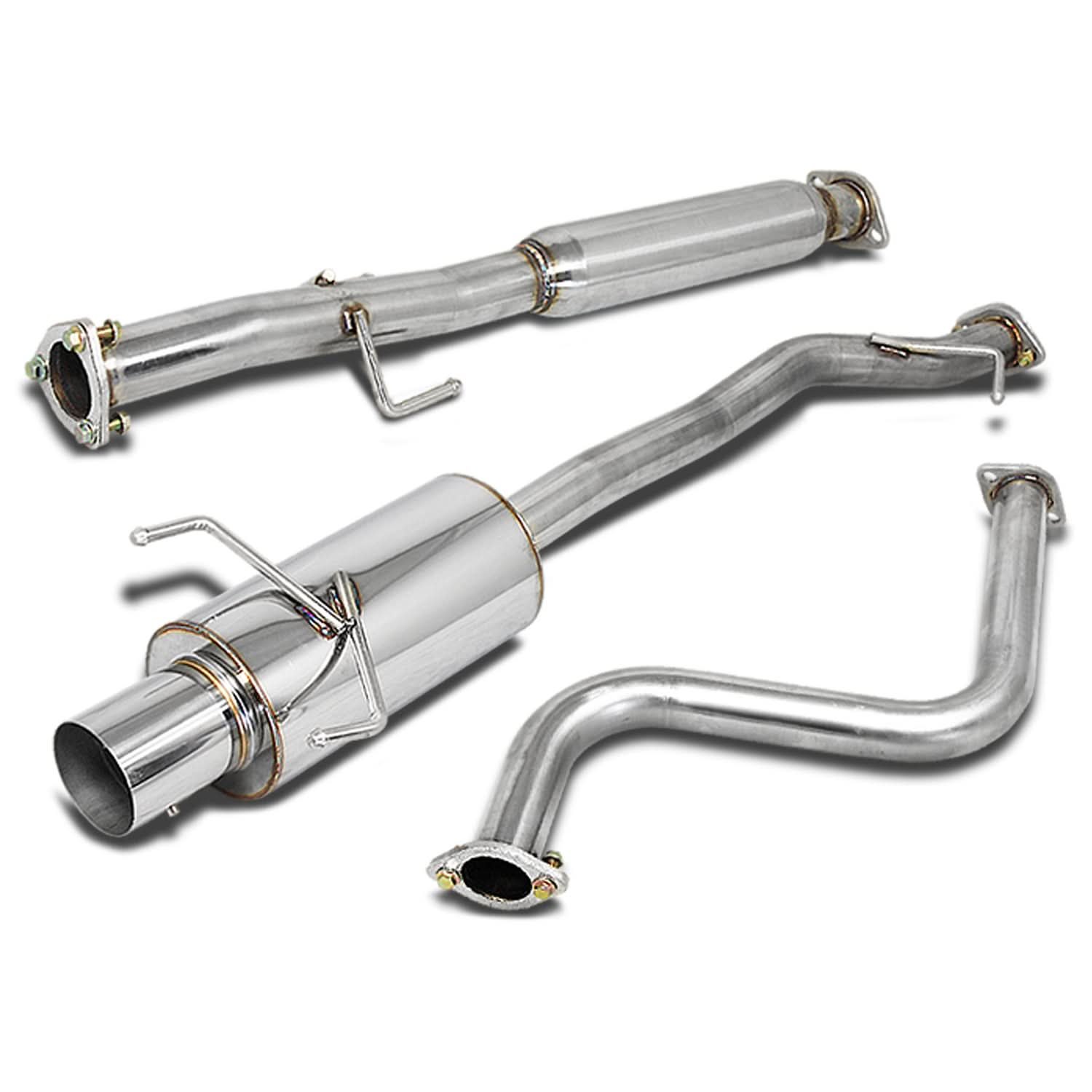 90-93 Honda Accord Single Tip Catback Exhaust System - Stainless Steel